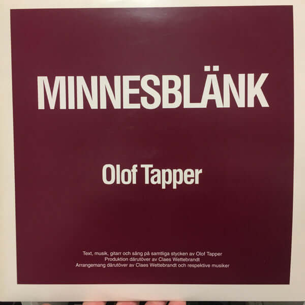 Olof Tapper : Minnesblänk (LP, Album)