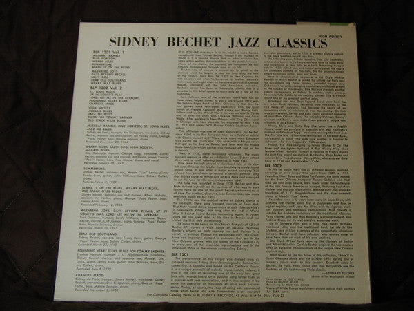 Sidney Bechet : Jazz Classics Volume 2 (LP, Mono, New)