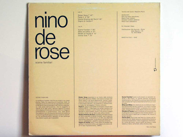 Nino De Rose ~ Scene Familiari (Vinyl) - Djungel & Jazz