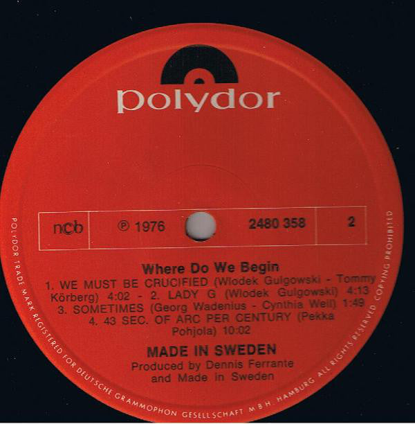Made In Sweden : Where Do We Begin (LP, Album)