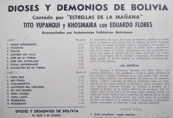 The Morning Stars ~ Dioses y Demonios de Bolivia (Vinyl) - Djungel & Jazz
