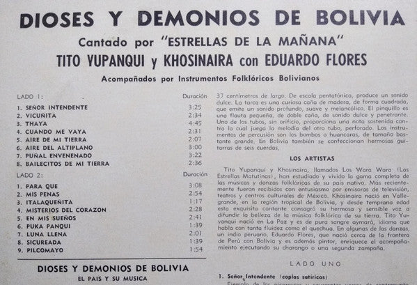 The Morning Stars (2) : Dioses y Demonios de Bolivia (LP, Album, Mono)