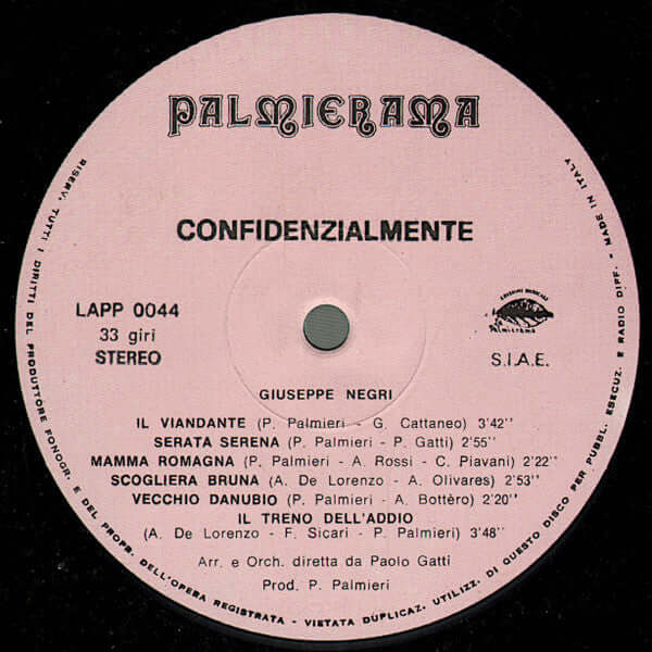 Giuseppe Negri ~ Confidenzialmente (Vinyl) - Djungel & Jazz