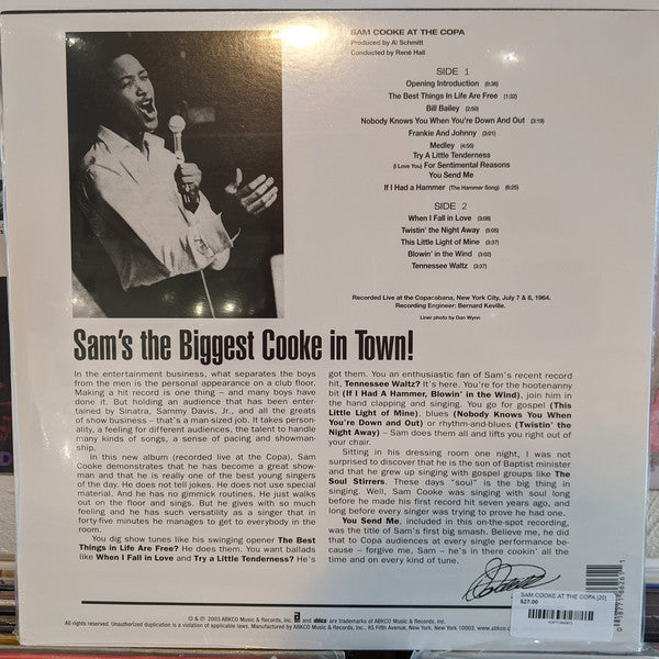 Sam Cooke ~ Sam Cooke At The Copa (Vinyl) - Djungel & Jazz