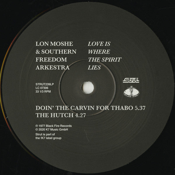 Lon Moshe & Southern Freedom Arkestra ~ Love Is Where The Spirit Lies (Vinyl) - Djungel & Jazz