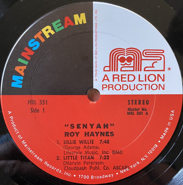 Roy Haynes : Senyah (LP, Album, Gat)
