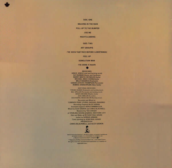 Grace Jones : Nightclubbing (LP, Album)