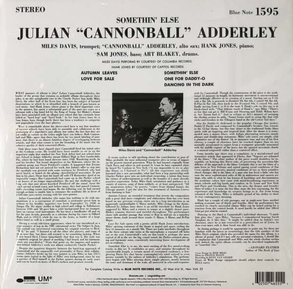Cannonball Adderley ~ Somethin' Else (Vinyl) - Djungel & Jazz