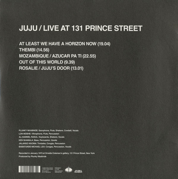 Juju  ~ Live At 131 Prince Street (Vinyl) - Djungel & Jazz