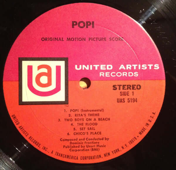 Dominic Frontiere ~ Popi - Original Motion Picture Score (Vinyl) - Djungel & Jazz