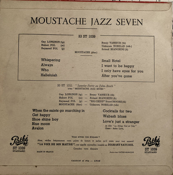 Moustache Jazz Seven : Moustache Jazz Seven (10", Album)