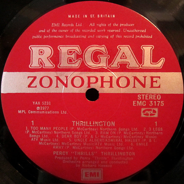 Percy Thrillington : Thrillington (LP, Album)