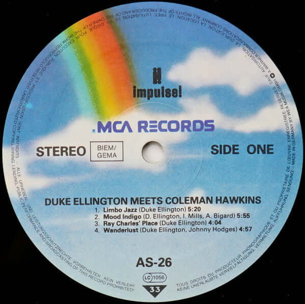 Duke Ellington Meets Coleman Hawkins ~ Duke Ellington Meets Coleman Hawkins (Vinyl) - Djungel & Jazz