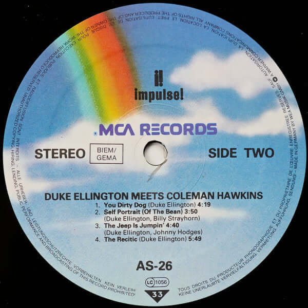 Duke Ellington Meets Coleman Hawkins ~ Duke Ellington Meets Coleman Hawkins (Vinyl) - Djungel & Jazz