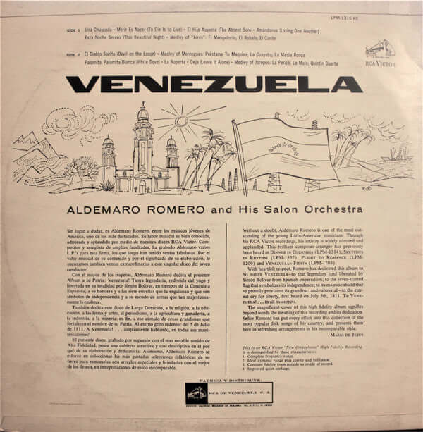 Aldemaro Romero And His Salon Orchestra ~ Venezuela (Vinyl) - Djungel & Jazz