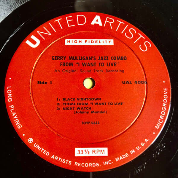 Gerry Mulligan : The Jazz Combo From "I Want To Live!" (LP, Album, Mono, Mic)