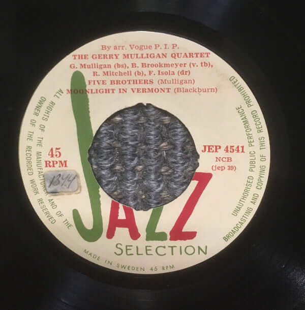Gerry Mulligan Quartet : 3e Salon Du Jazz, Paris, 1954, à Pleyel (7", EP)