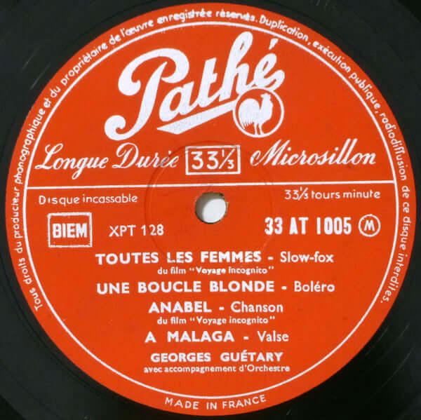 Georges Guétary : Toutes Les Femmes (10", Album, Emb)