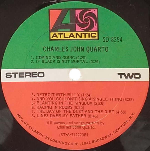 Charles John Quarto ~ Charles John Quarto (Vinyl) - Djungel & Jazz