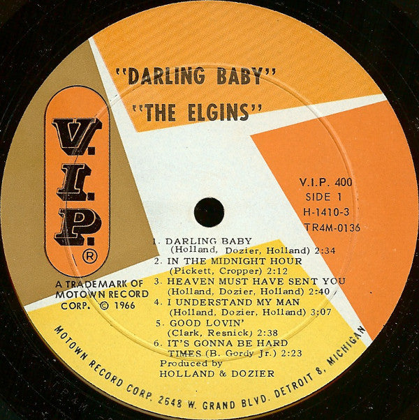 The Elgins : Darling Baby (LP, Album, Mono)