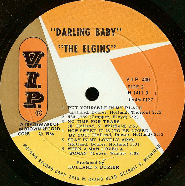 The Elgins : Darling Baby (LP, Album, Mono)