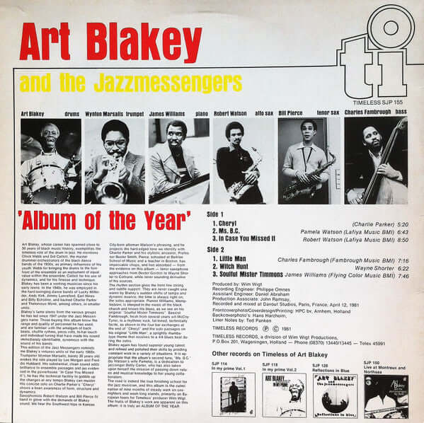 Art Blakey & The Jazz Messengers : Album Of The Year (LP, Album)