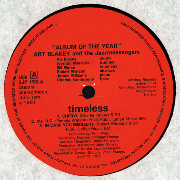 Art Blakey & The Jazz Messengers : Album Of The Year (LP, Album)