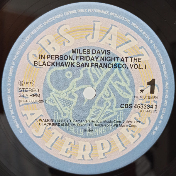 Miles Davis : In Person, Friday Night At The Blackhawk, San Francisco, Volume 1 (LP, Album, RE, RM)