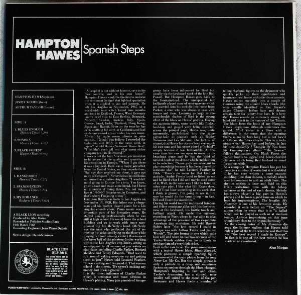 Hampton Hawes : Spanish Steps (LP, Album, RE)