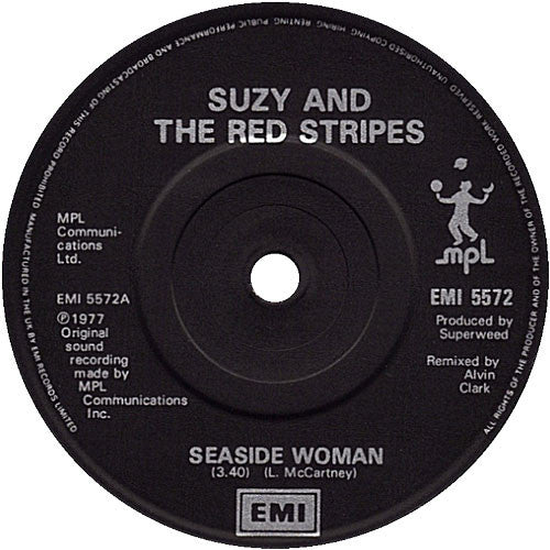 Suzy And The Red Stripes : Seaside Woman (7", Single, RE)