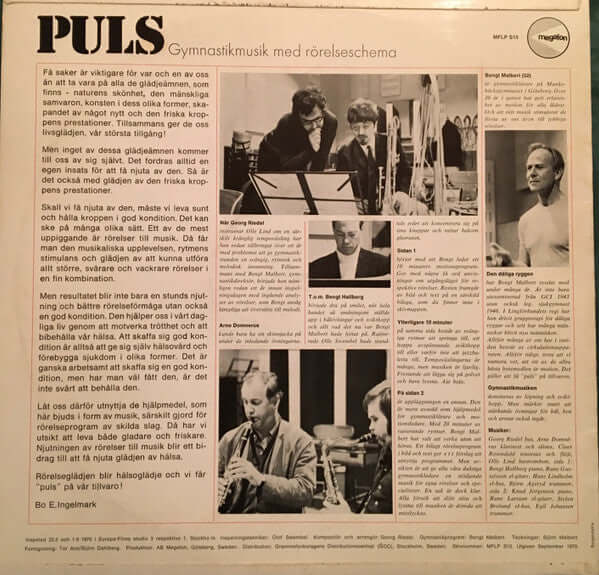 Georg Riedel & Bengt Malbert ~ Puls (Gymnastikmusik) (Vinyl) - Djungel & Jazz