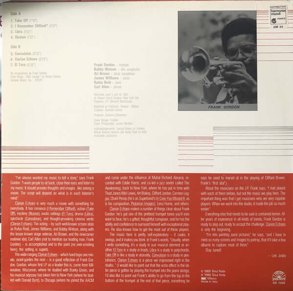Frank Gordon ~ Clarion Echoes (Vinyl) - Djungel & Jazz