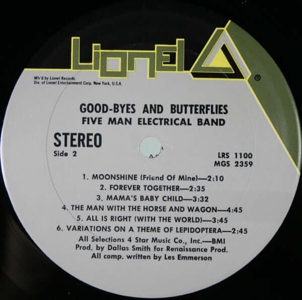 Five Man Electrical Band ~ Good-Byes & Butterflies (Vinyl) - Djungel & Jazz