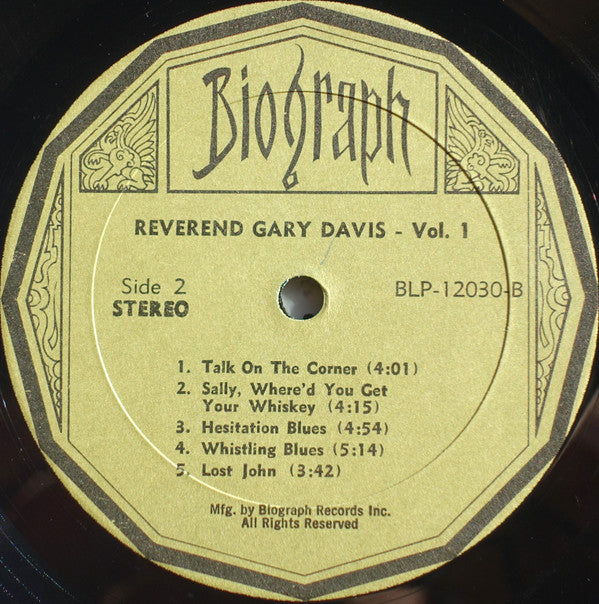 Reverend Gary Davis ~ Volume 1 - New Blues And Gospel (Vinyl) - Djungel & Jazz