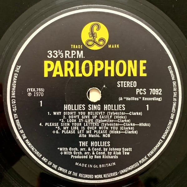 The Hollies ~ Hollies Sing Hollies (Vinyl) - Djungel & Jazz