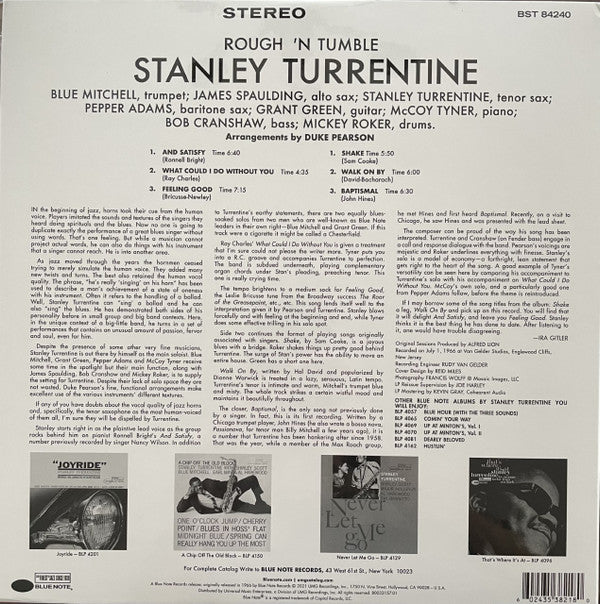 Stanley Turrentine ~ Rough 'N Tumble (Vinyl) - Djungel & Jazz