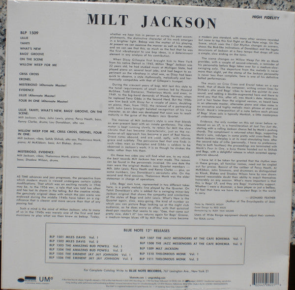 Milt Jackson With John Lewis , Percy Heath, Kenny Clarke, Lou Donaldson And The Thelonious Monk Quintet ~ Milt Jackson With John Lewis, Percy Heath, Kenny Clarke, Lou Donaldson And The Thelonious Monk Quintet (Vinyl) - Djungel & Jazz