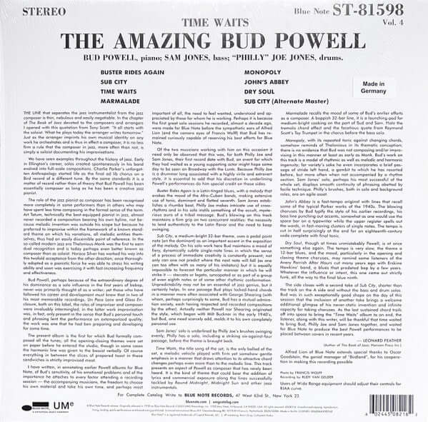 Bud Powell ~ Time Waits (The Amazing Bud Powell) (Vinyl) - Djungel & Jazz