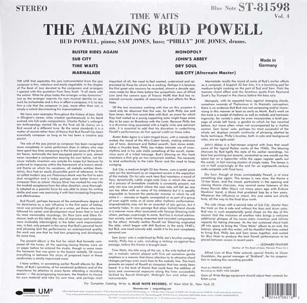Bud Powell : Time Waits (The Amazing Bud Powell) (LP, Album, RE, 180)
