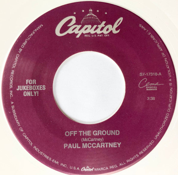 Paul McCartney : Off The Ground (7", Single, Whi)