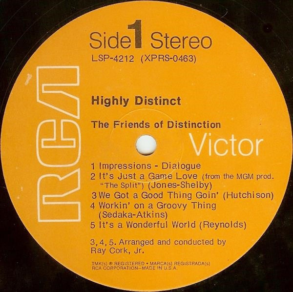 The Friends Of Distinction ~ Highly Distinct (Vinyl) - Djungel & Jazz