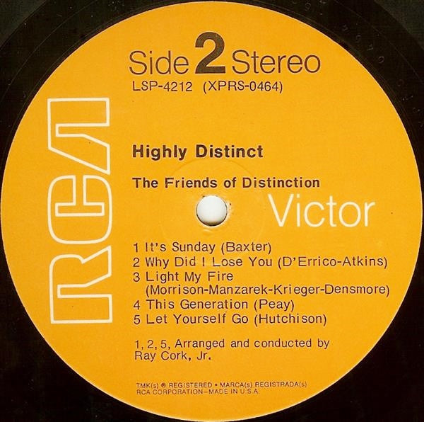 The Friends Of Distinction ~ Highly Distinct (Vinyl) - Djungel & Jazz