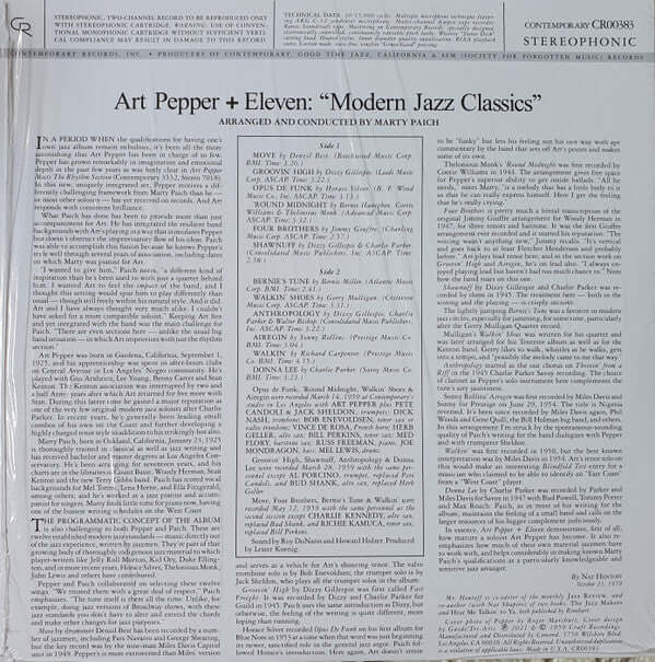 Art Pepper : Art Pepper + Eleven "Modern Jazz Classics" (LP, Album, RE, 180)