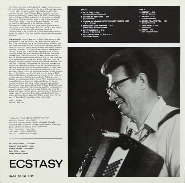 Art Van Damme ~ Ecstasy (Vinyl) - Djungel & Jazz