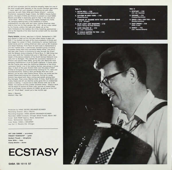 Art Van Damme : Ecstasy (LP, Album)