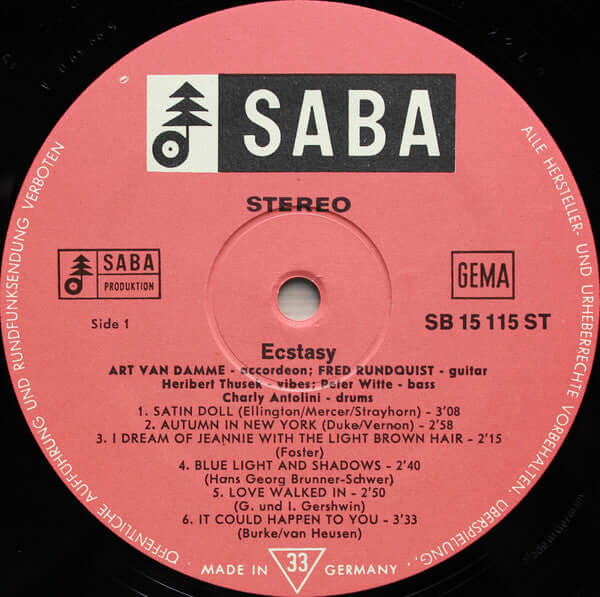 Art Van Damme : Ecstasy (LP, Album)