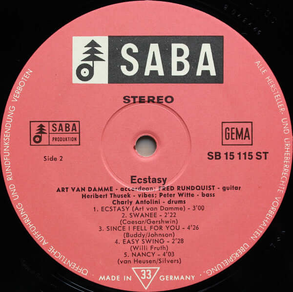 Art Van Damme ~ Ecstasy (Vinyl) - Djungel & Jazz