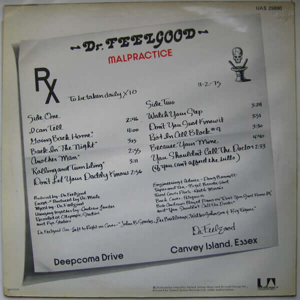 Dr. Feelgood : Malpractice (LP, Album)