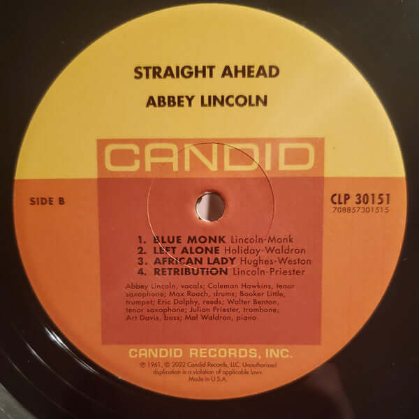 Abbey Lincoln ~ Straight Ahead (Vinyl) - Djungel & Jazz