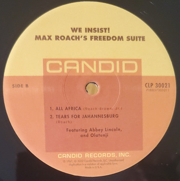 Max Roach : We Insist! Max Roach's Freedom Now Suite (LP, Album, RE, RM)